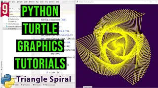 Triangle Spiral with Python Turtle Python Turtle Graphics Tutorial Draw Designs in python turtle