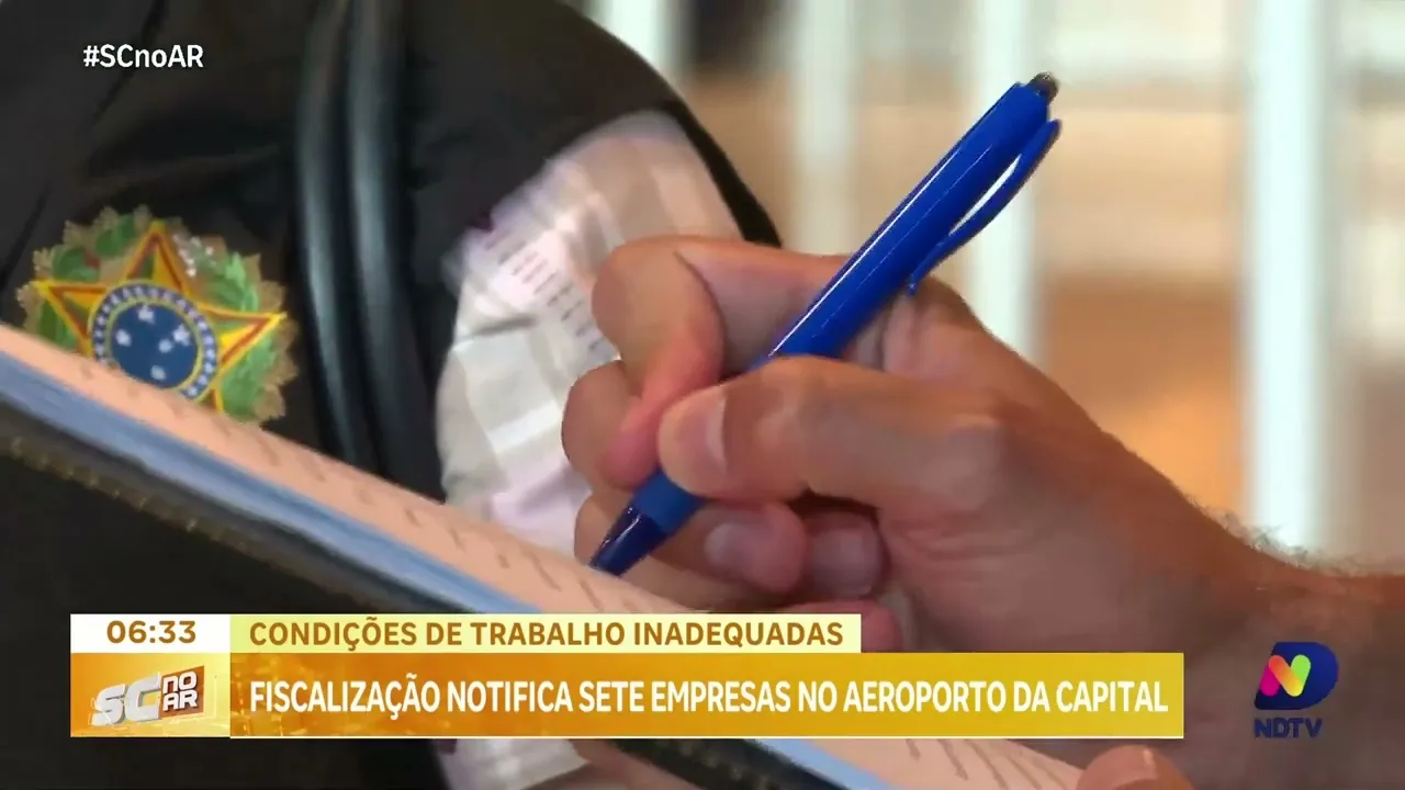Fiscalização notifica empresas do aeroporto de Florianópolis por condições de trabalho