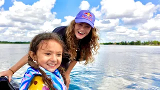 Pros Teaching Saylor How to Wakeboard!
