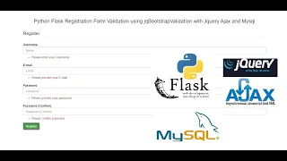 Python Flask Registration Form Validation using jqBootstrapValidation with Jquery Ajax and Mysql