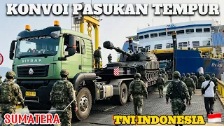 MOBILISASI PASUKAN TEMPUR PERTAHANAN REPUBLIK NEGARA INDONESIA TRUCK SARAS TRANSINDO MENUJU SUMATERA