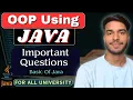 Important Questions Basic Of Java Object Oriented Programming Using Java OOP Using Java