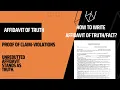HOW TO WRITE AFFIDAVIT WHAT TO INCLUDE