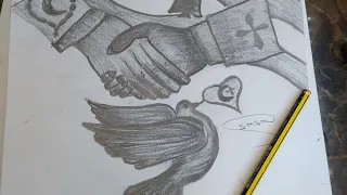 خطوات رسم ابتكاري عن السلام رسم سهل حمامة السلام سلسلةرسم لمبتدئينHow To Draw A Topic About Peace 