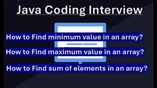 Java find Array Min Max Sum - Java Interview Questions