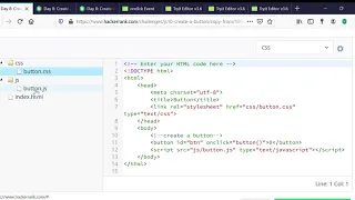 Day 8 Create a Button HackerRank JavaScript