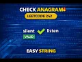LeetCode 242 Valid Anagram Java Solution Easy String Problem