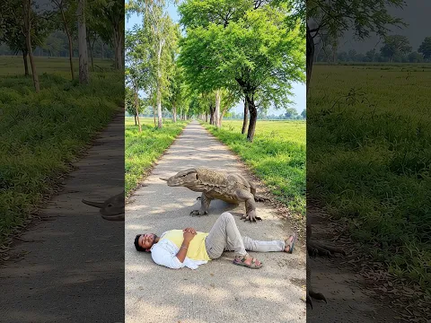 माँ दुर्गा के भक्त का शिकार करने आया विशाल मॉनिटर लिज़र्ड! #shorts #youtubeshorts