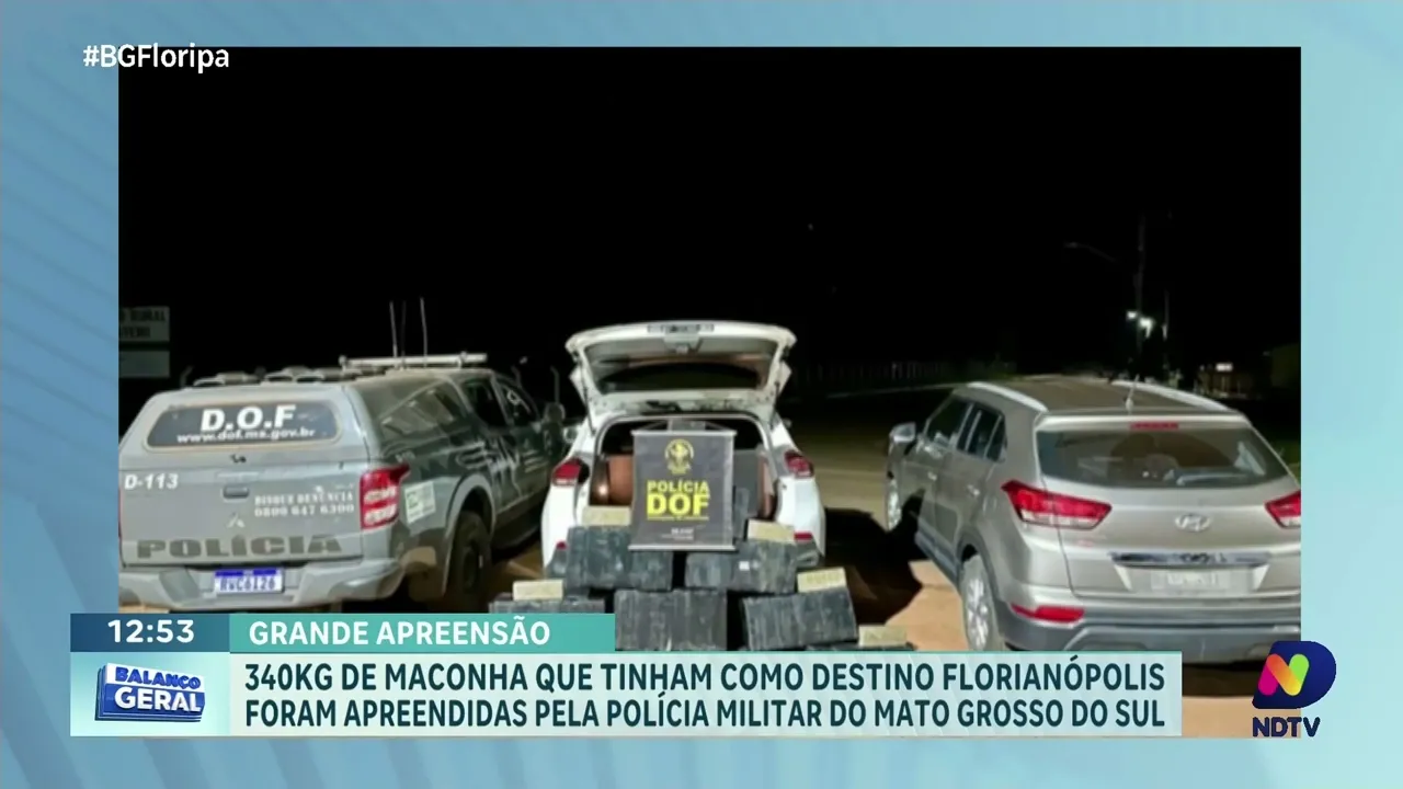 Apreensão recorde: 340kg de maconha são interceptados a caminho de Florianópolis