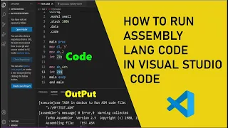 How To Run Assembly Language Code In Visual Studio Code IDE For Assembly Language 2021