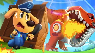 big dino and a big fire safety cartoon cartoon for kids sheriff labrador