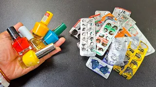 Look guys, I made two beautiful and unique craft ideas using medicine peels and nail polish
