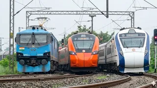High Speed TRAINS on 90° Blind Curve | Sleeper VANDE BHARAT+ Shatabdi+ Gitanjali+ Humsafar+Intercity