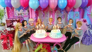 Download Twin Barbie \u0026 Ken's Birthday Party with Friends! Pesta ulang tahun Barbie Festa de aniversário MP3