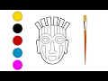 Tribal Mask drawing easy step by step
