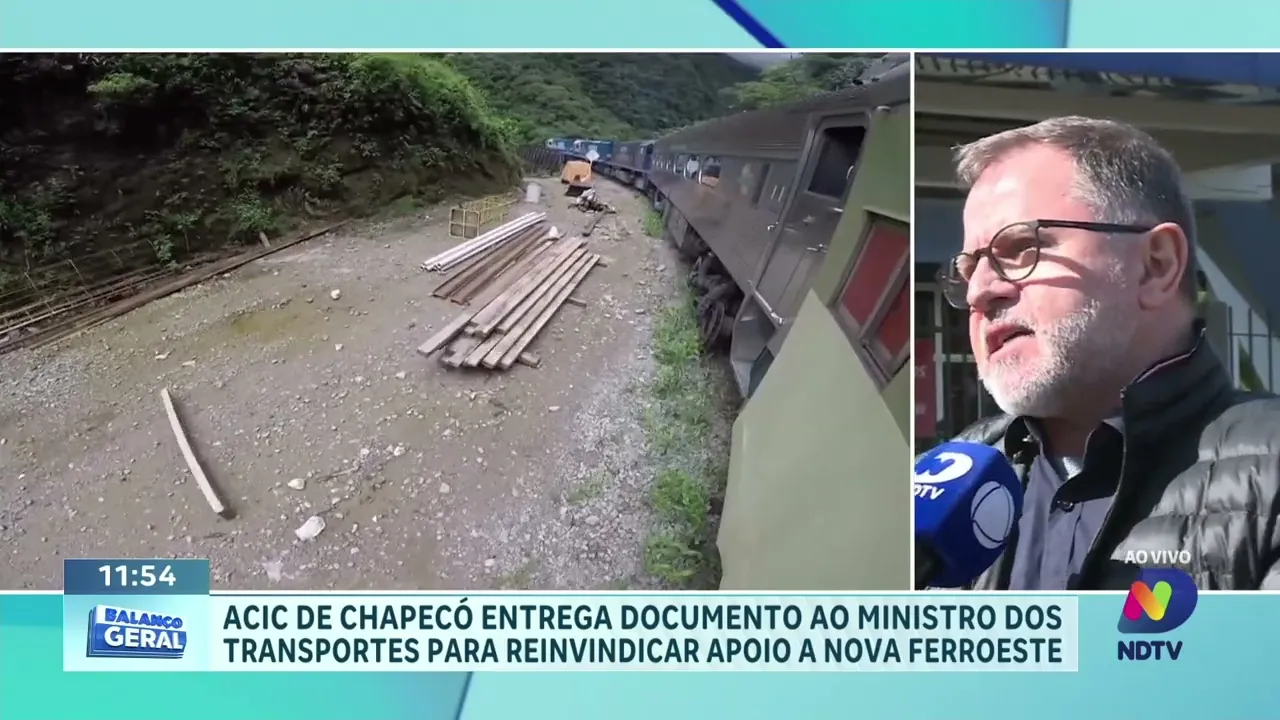 ACIC de Chapecó entrega documento ao Ministro dos Transportes para reivindicar apoio a Ferroeste