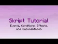 Skript Tutorial Events Conditions Effects and Documentation