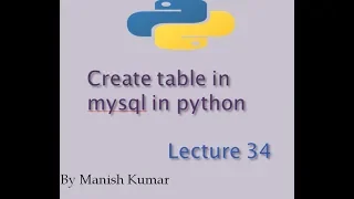 Create table in mysql in python Database connectivity in python Lecture 34