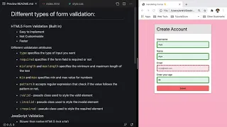 HTML Form Validation Required Pattern Input Types