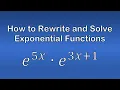 How to Rewrite and Solve Exponential Functions