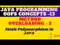 Method overloading in JAVA Static Polymorphism - Compile Time Polymorphism JAVA