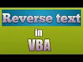 How to make REVERSE TEXT in VBA in Hindi