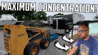 ⛵️ Getting settled under our hurricane-damaged DIY catamaran. Ep 642