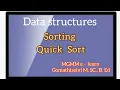 QUICK sort in Data Structure Definition and algorithm Examples tamil