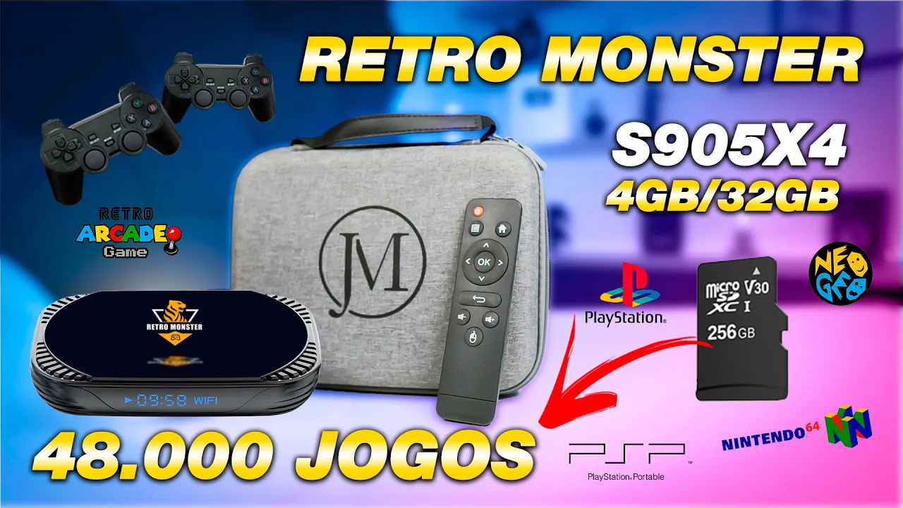 TV BOX Retro Monster - Android 11 S905X4 Sd 256GB com 48.000 Jogos