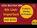 CCSU BCA Problem Solving Techniques Important questions answers OneShot for Unit 4 bca 1st sem