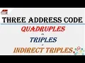 three address code quadruples vs triples vs indirect triples
