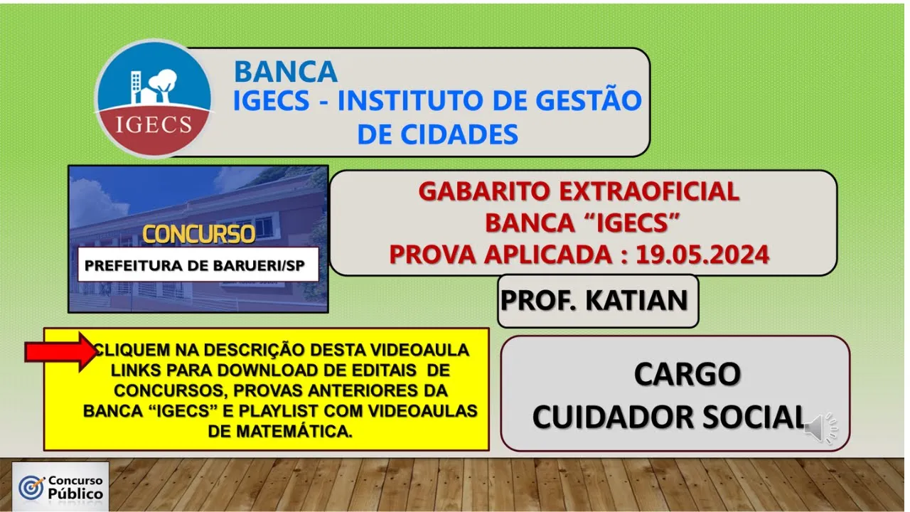 IGESC-Prova Cuidador Social- Gabarito Extraoficial: Questão 21- Letra A,  23 - Letra C, 40 - Letra B