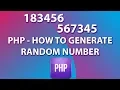 PHP - How to generate random number