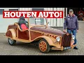 Timmerman Gerrit (70) bouwde eigenhandig een houten auto!