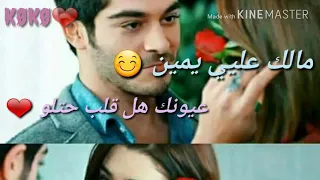 مالك عليي يمين عيونك هل قلب حتلو    هادي اسود     حالات واتس اب  دندنها