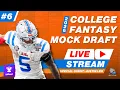 Yahoo College Fantasy Football 2026 Mock Draft Live-Stream w Justin Leo of VolumePigs com