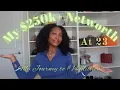 My 250k Net Worth at 23 FULL Breakdown REAL Numbers Savings Investments Debt
