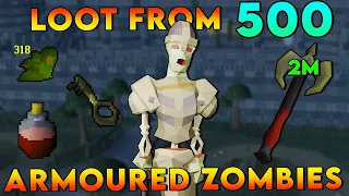 Loot from 500 Armoured zombies and testing the new Zombie Axe