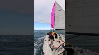 Old Afterguy Line Pops. Thankfully it was only 22 knots and not 30. #ourladydefiant #yachtracing