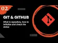 Git and GitHub - What is repository how to initialize and check the status