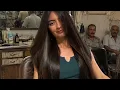 Latina girl self shaving her beautiful long hair