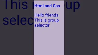 Group selector html and Css