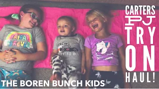 Kids PJ Review Carter s Pajamas Try on Haul Fashion Show Unboxing New Jammies