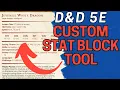 A Tool EVERYONE Can Use For Custom Stat Blocks D D 5e Tools