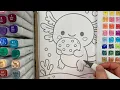 LIVE Color With Me Cute Kawaii Axolotl Eating a Cookie Free Printable