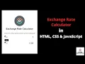 Money Exchange Rate Calculator In JavaScript