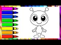 Cute Alien Coloring Page for Kids Easy Cartoon Alien Printable