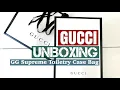 GUCCI UNBOXING GG Supreme Toiletry Case Bag
