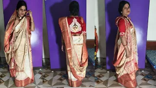 how to drape the traditional bengali saree ll moumitas saree draping style ll vlog 