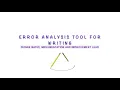 Error Analysis for Writing